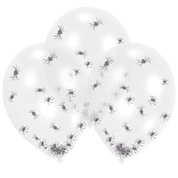 6 ballons en latex - Motifs araignées