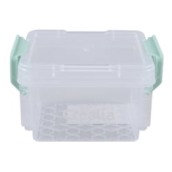 Boîte plastique transparente avec couvercle amovible 8,5 x 6,5 x 5x5 cm - Créalia