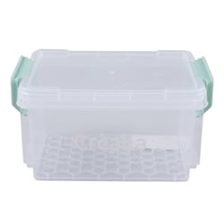 Boîte plastique transparente avec couvercle amovible 15,5 x 10,3 x 8,3 cm - Créalia
