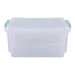 Boîte plastique transparente avec couvercle amovible 22,5 x 17,5 x 13,5 cm - Créalia