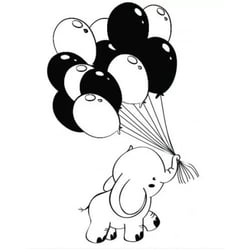 Tampons bois Aladine - Ballon éléphant