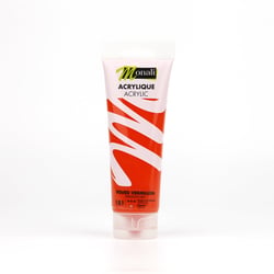Tube de 120 ml de peinture acrylique Monali - Rouge Vermillon