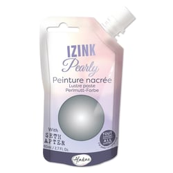 Peinture nacrée Izink Pearly - Aladine -  80 ml - Argent mat