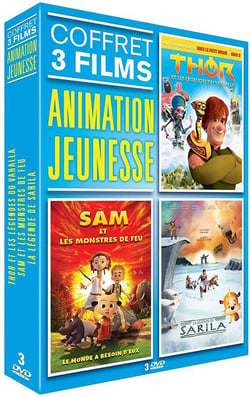 Coffret animation jeunesse 3 films : Thor - Sam et les monstres de feu - Sarila