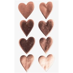 Autocollants coeurs - Rose doré - 4 planches