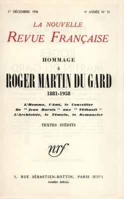 Hommage ŕ Roger Martin du Gard N' 72 (Décembre 1958) - (1881-1958)