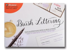 Pochette de 15 fiches d'apprentissage de Brush Lettering