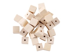 Sachet de perles carrées en bois naturel - Créalia