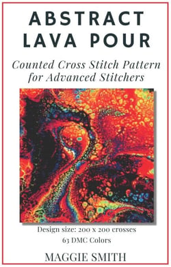 Abstract Lava Pour | Counted Cross Stitch Pattern for Advanced Stitchers - Abstract Cross Stitch