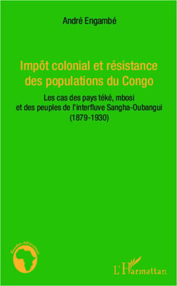 Impôt colonial et résistance des populations du Congo - Les cas des pays téké, mbosi et des peuples de l'interfluve Sangha-Oubangui - (1879-1930)