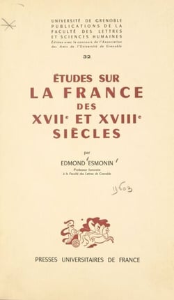 Études sur la France des XVIIe et XVIIIe siècles