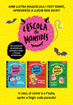 Pack Aprendre a llegir a l'Escola de Monstres (Llibres 1-3) - En lletra MAJÚSCULA per aprendre a llegir (Llibres per a nens a partir de 5 anys