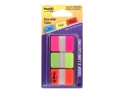 Marque-pages Post-it® rigides blancs liserés couleurs vives - Lot 3 x 22