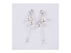 2 fermoirs mousqueton de 12 mm  - Argent - Créalia