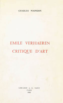Émile Verhaeren critique d'art