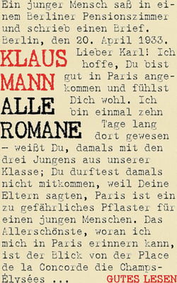 Klaus Mann - Alle Romane - Der Vulkan. Mephisto. Symphonie Pathétique. Flucht in den Norden. Treffpunkt im Unendlichen. Alexander. Der fromme Tanz.