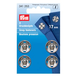 4 boutons pression à coudre - 17mm