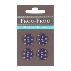 4 boutons étoiles - prune foncé - 18mm
