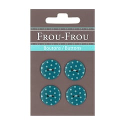 4 boutons pois - lagon foncé - 18mm