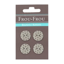 4 BOUTONS POIS TAUPE CLAIR 18MM TAUPE CLAIR 18MM