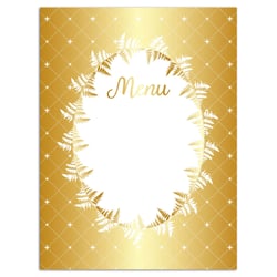 Lot de 4 cartes de menu - Or réveillon