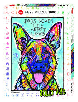 Puzzle 1000 pièces - Dogs never lie about love