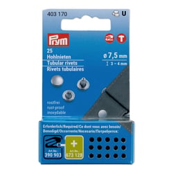 Lot de 25 rivets tubulaires lt - 3-4mm - argenté