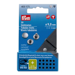 Lot de 20 rivets tubulaires lt - 4-6 mm - argenté
