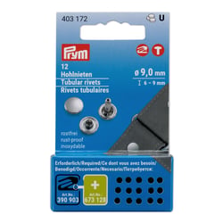 Lot de 12 rivets tubulaires lt - 6-9mm - argenté