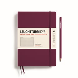 Carnet Leuchtturm1917 - Port Red - A5 14,5 x 21 cm - 251 pages numérotées lignées 