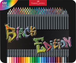 Boîte de 100 crayons de couleur - Faber Castell - Black Edition