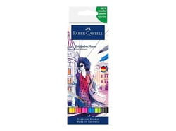 Lot de 6 feutres double pointe fine - Faber-Castell - Couleurs assorties - Goldfaber Aqua