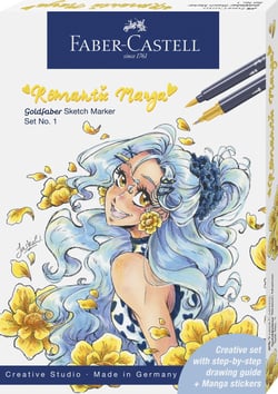 Lot de 8 marqueurs alcool Sketch Marker Goldfaber : Manga Romantic n°1 - Faber Castell
