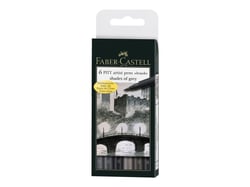 6 feutres - Pitt Artist Pen - Faber-Castell - nuances de gris