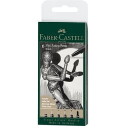 Pochette 6 feutres fineliners - Pitt Artist Pen - noir - Faber Castell