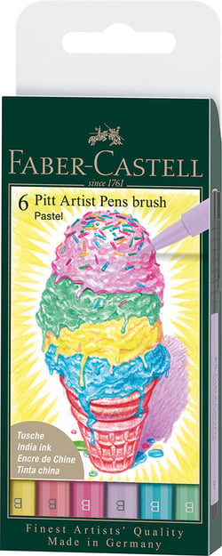 Lot de 6 feutres fineliner - Pitt Artist Pen - Pastel