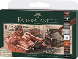 Pochette 8 feutres fineliners - Pitt Artist Pen - classique - Faber Castell