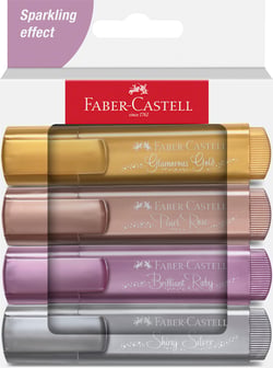 Lot de 4 surligneurs Faber Castell - Metalliques
