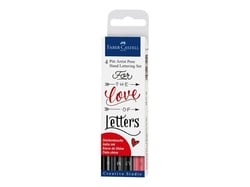4 feutres fineliner - Pitt Artist Pens - Lettering noir et rouge
