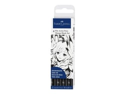 Set de 4 feutres Pitt Manga - noir