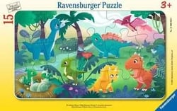 Puzzle cadre 15 pièces - Les petits dinosaures - Ravensburger