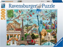 Puzzle 5000 pièces - Carte postale monuments
