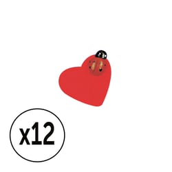 Sachet 12 coeurs en bois avec coccinelles