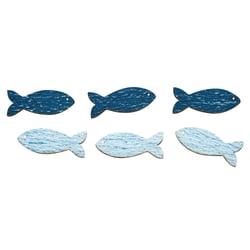 Lot de 8 accessoires adhésifs bois Rayher - Poisson