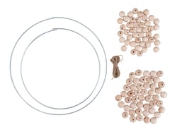 Kit pour couronne avec perles en bois - rayher
