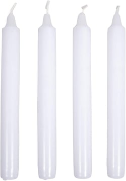 Lot de 4 bougie chandelle - Blanc 