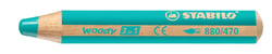Crayon multi-talents pointe extra-large - STABILO - Vert jade - Woody 3 in 1