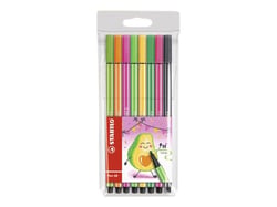 Pochette de 8 feutres de coloriage - Pen 68 - Pointe moyenne - Living Colors Avocat - STABILO