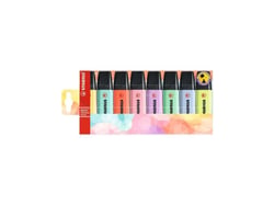 Lot de 8 surligneurs pointe large - STABILO - Couleurs assorties - BOSS ORIGINAL Pastel
