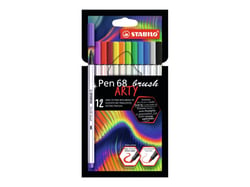 Pochette de 12 eutres de coloriage - Brush pen 68 Arty - Pointe pinceau - STABILO